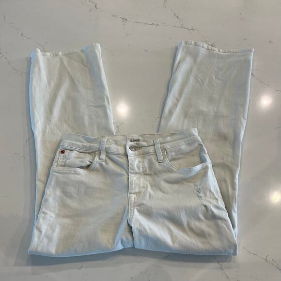 Hudson Rosalie Wide Leg Jeans White Distressed Size 25 - Picture 4 of 13